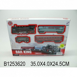 Железная дорога на батарейках, свет и звук, с аксессуарами (Shantou, B1253620sim)